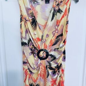 Floral Sleeveless Dress with Ring Detail